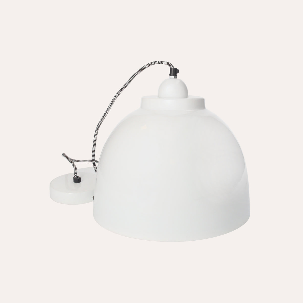 Lampadario stile industriale in Metallo Bianco, finitura lucida