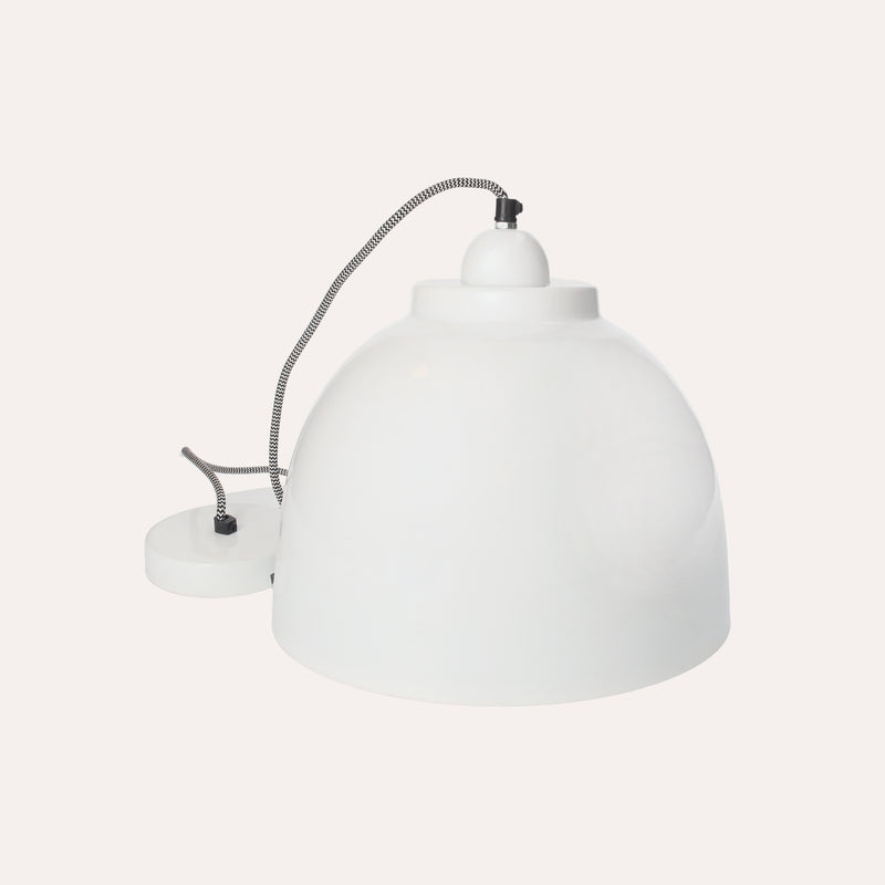 Lampadario stile industriale in Metallo Bianco, finitura lucida