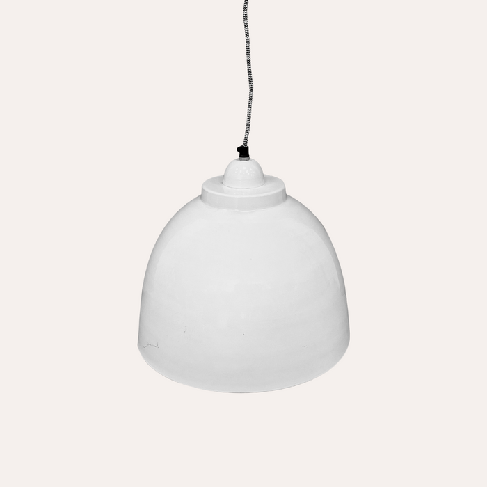 Lampadario stile industriale in Metallo Bianco, finitura lucida
