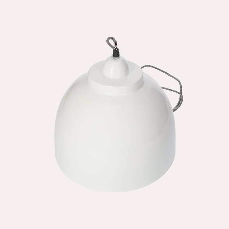Lampadario stile industriale in Metallo Bianco, finitura lucida