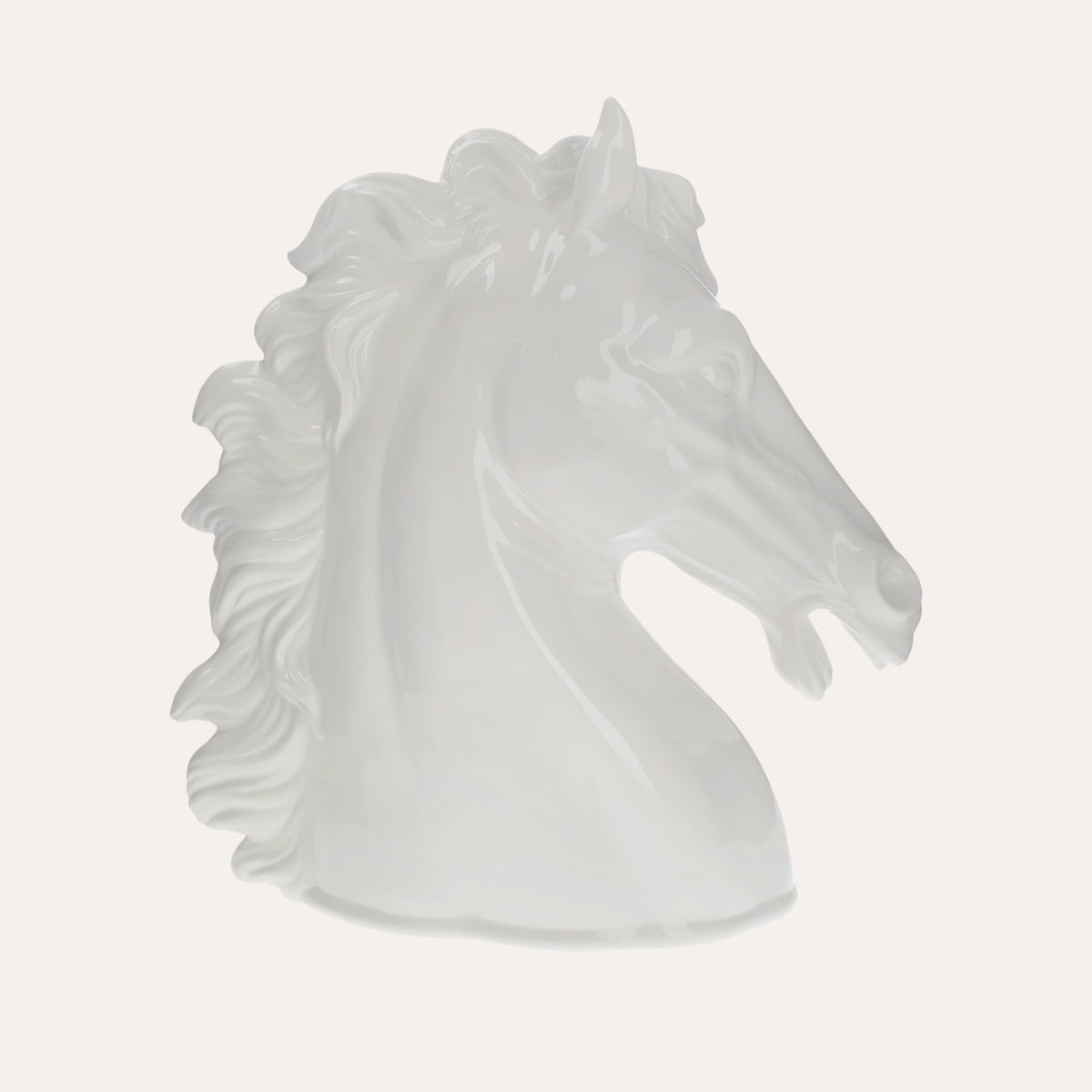 Testa di Cavallo Decorativa in Ceramica Bianca – Eleganza Artigianale Made in Italy