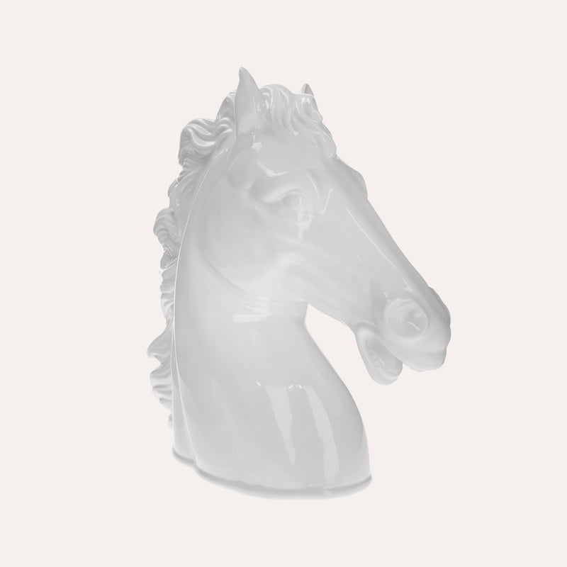 Testa di Cavallo Decorativa in Ceramica Bianca – Eleganza Artigianale Made in Italy