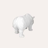 Rinoceronte in Ceramica Bianca Decorato a Mano – Made in Italy