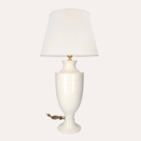 Lampada da Tavolo in Ceramica Bianca 100% Made in Italy