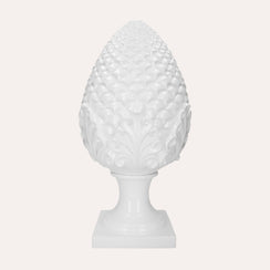 Decorative White Ceramic Pine Cone – Handcrafted in Italy, 60 cm high