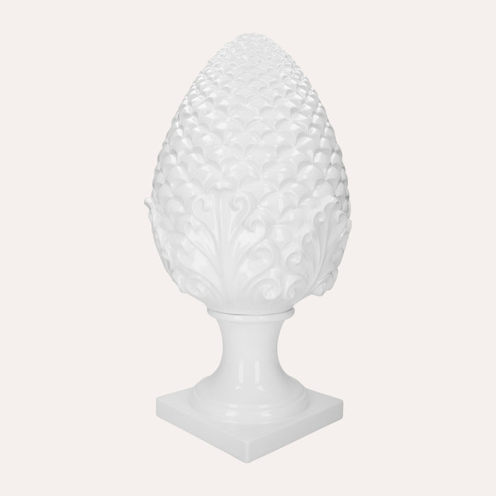 Pigna Decorativa in Ceramica Bianca – Made in Italy Artigianale h. 60 cm