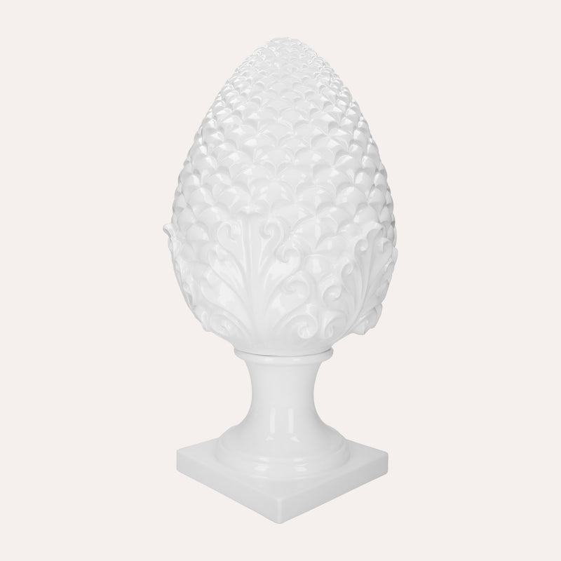 Pigna Decorativa in Ceramica Bianca – Made in Italy Artigianale h. 60 cm