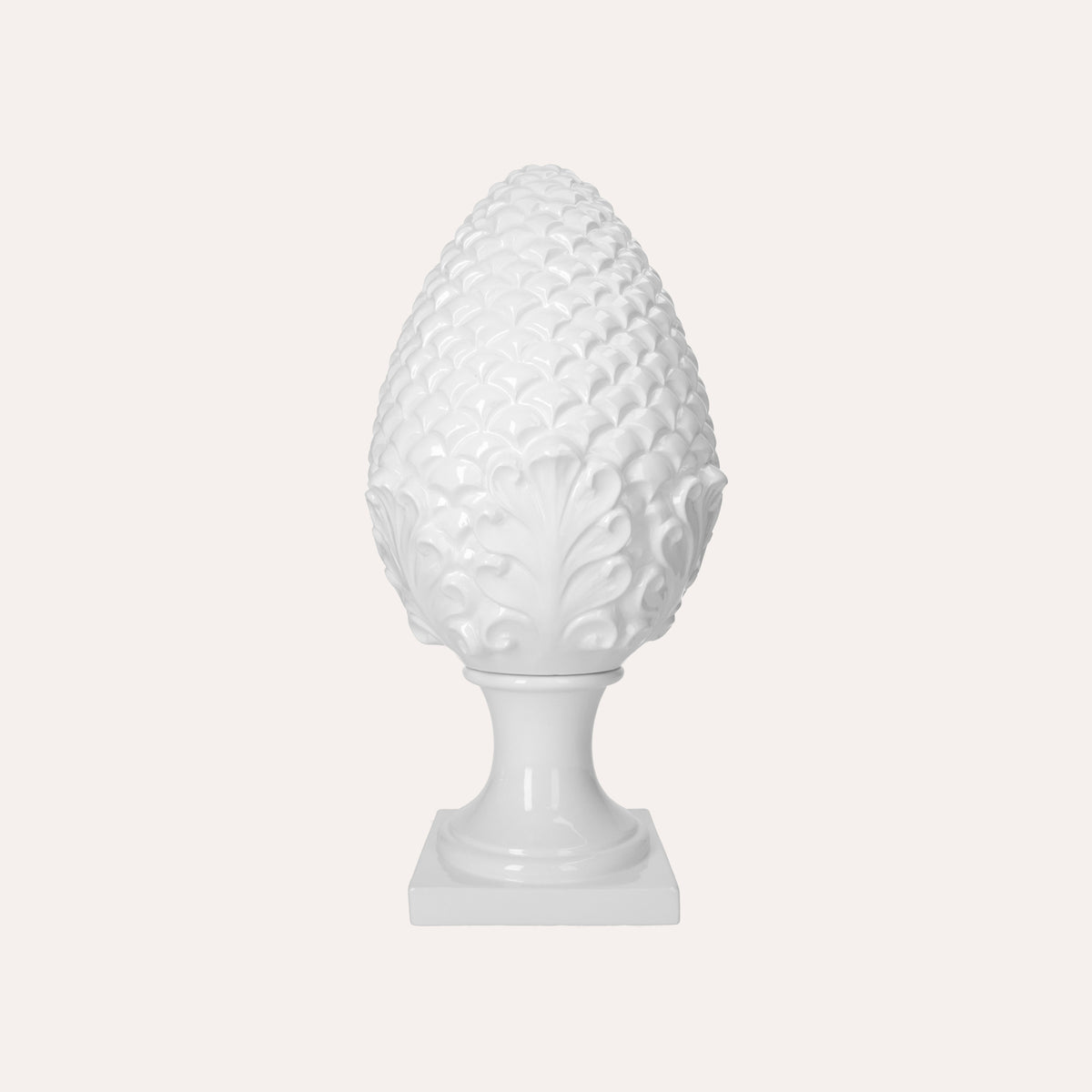 Pigna Decorativa in Ceramica Bianca – Made in Italy Artigianale h. 50 cm