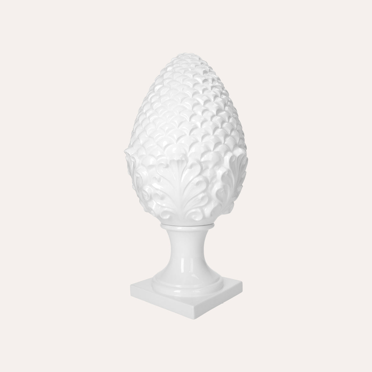 Pigna Decorativa in Ceramica Bianca – Made in Italy Artigianale h. 50 cm