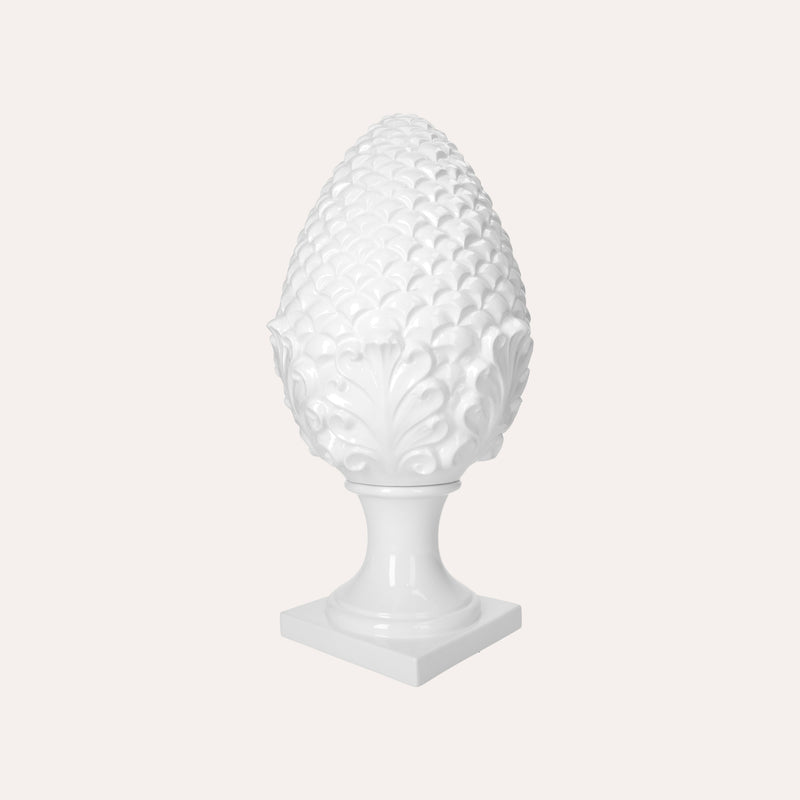 Pigna Decorativa in Ceramica Bianca – Made in Italy Artigianale h. 50 cm