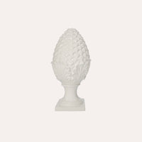Decorazione a Forma di Pigna in Ceramica Bianca Elegante