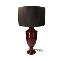 Lampada Decorativa in Ceramica Color Bordeaux da Tavolo - Made in Italy
