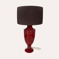 Lampada Decorativa in Ceramica Color Bordeaux da Tavolo - Made in Italy