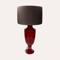 Lampada Decorativa in Ceramica Color Bordeaux da Tavolo - Made in Italy