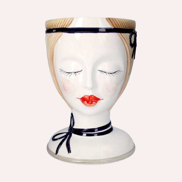 Vaso Testa di Donna in Ceramica Italiana – Design Artistico Fatto a Mano
