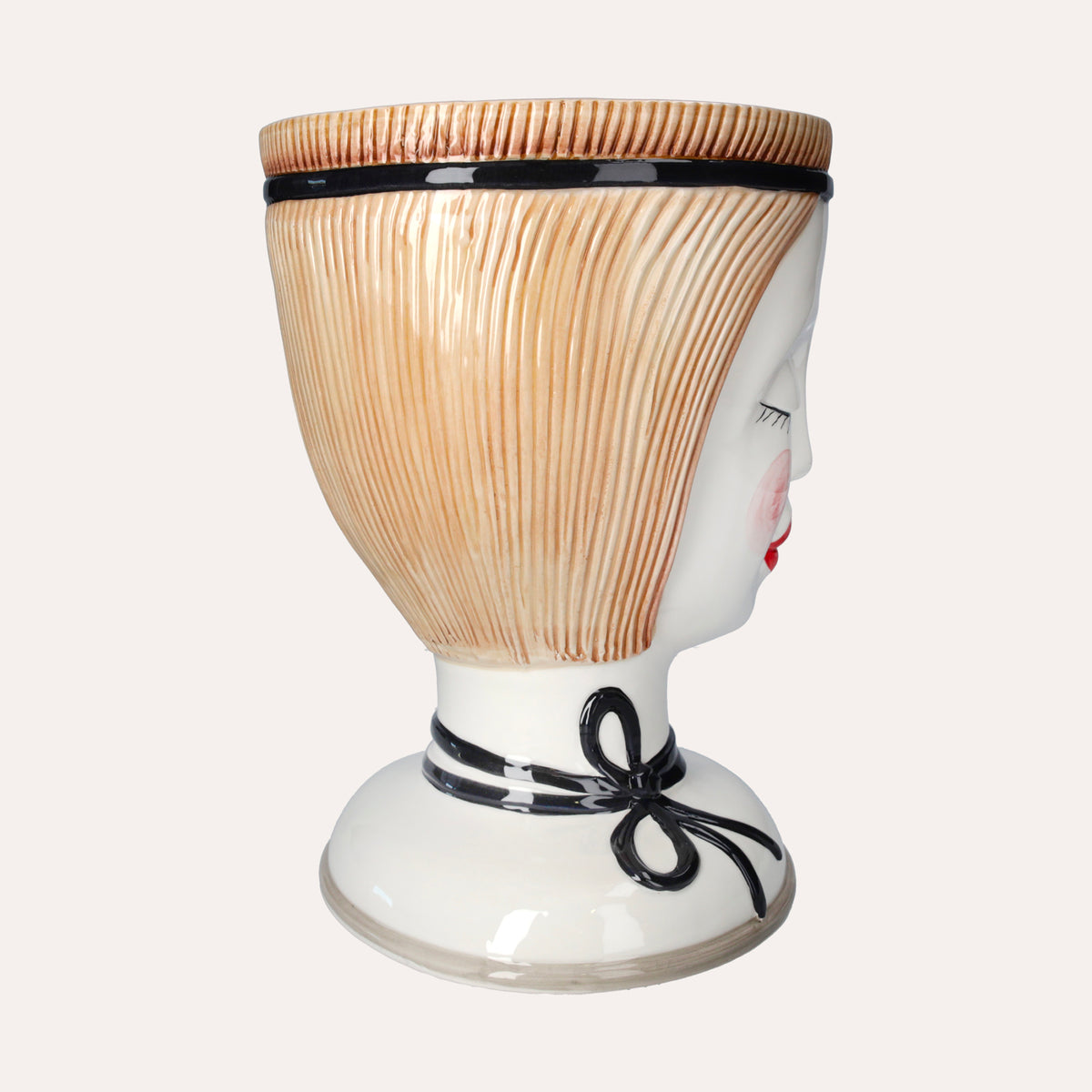 Vaso Testa di Donna in Ceramica Italiana – Design Artistico Fatto a Mano