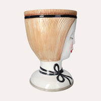 Vaso Testa di Donna in Ceramica Italiana – Design Artistico Fatto a Mano