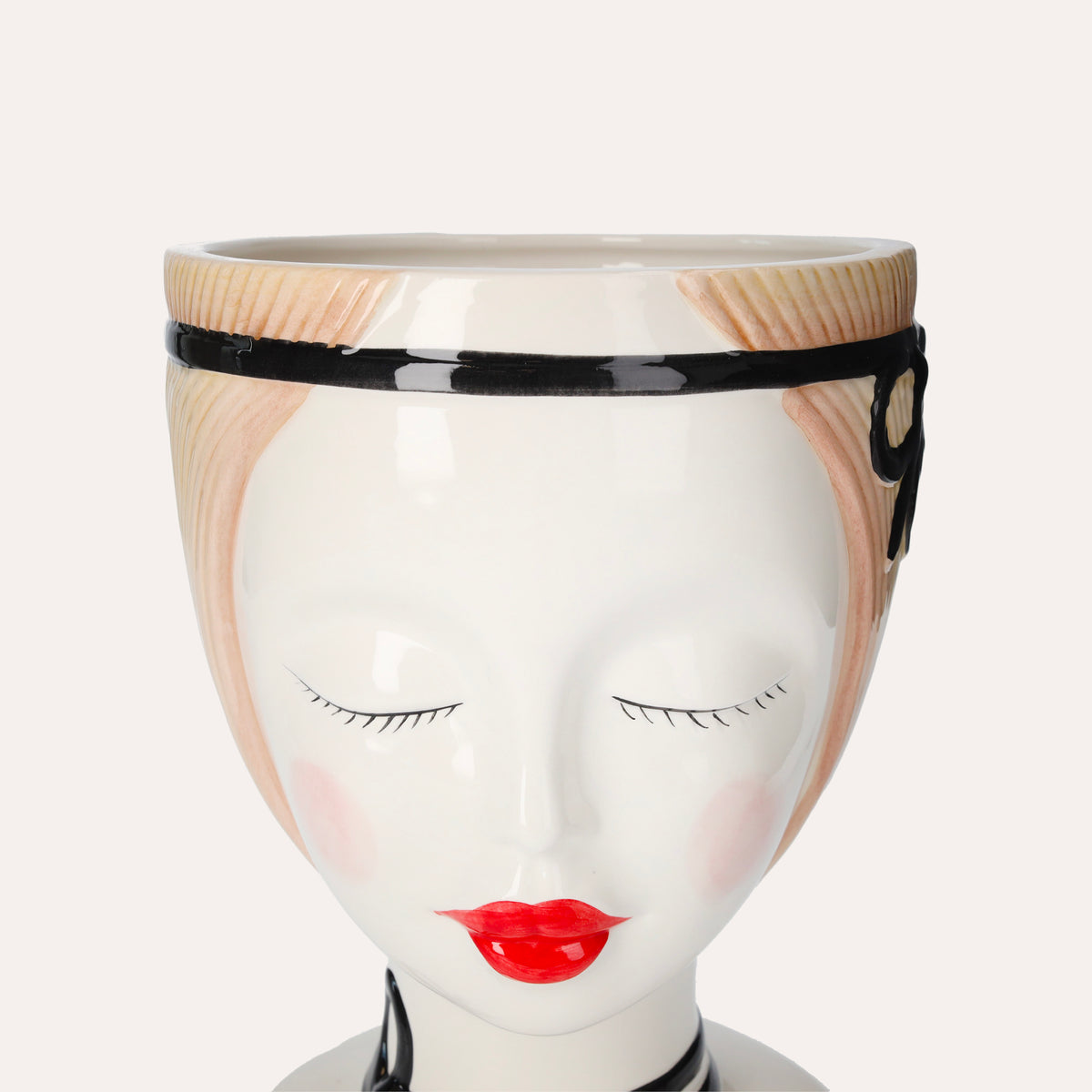 Vaso Testa di Donna in Ceramica Italiana – Design Artistico Fatto a Mano