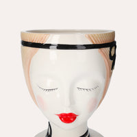 Vaso Testa di Donna in Ceramica Italiana – Design Artistico Fatto a Mano