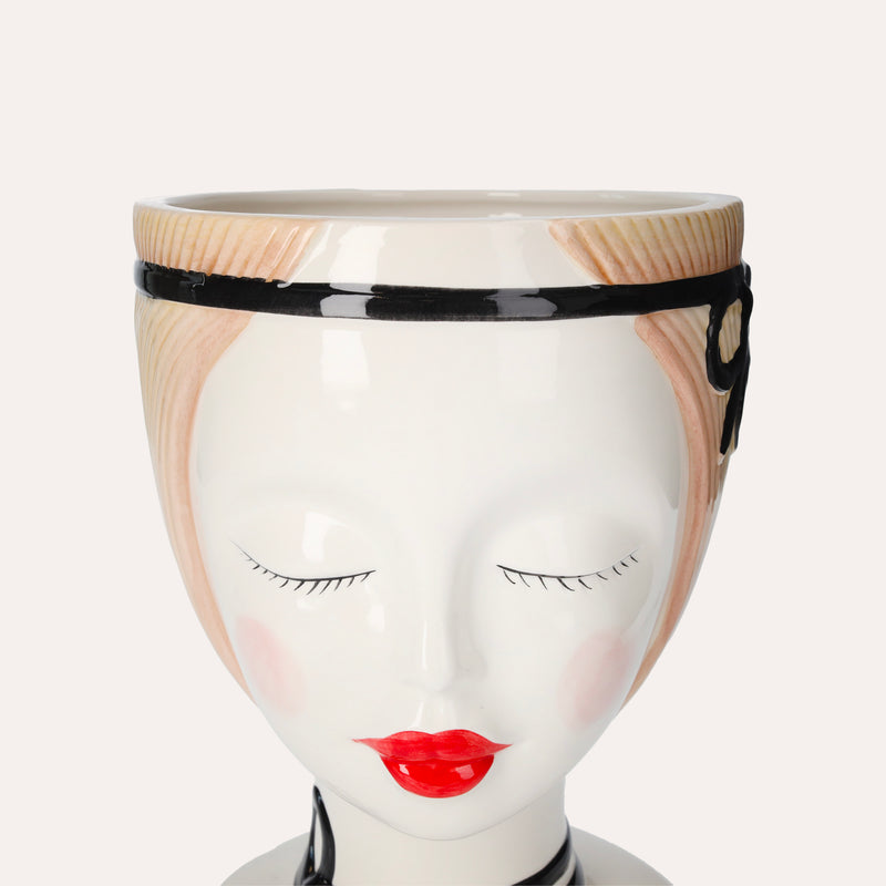 Vaso Testa di Donna in Ceramica Italiana – Design Artistico Fatto a Mano