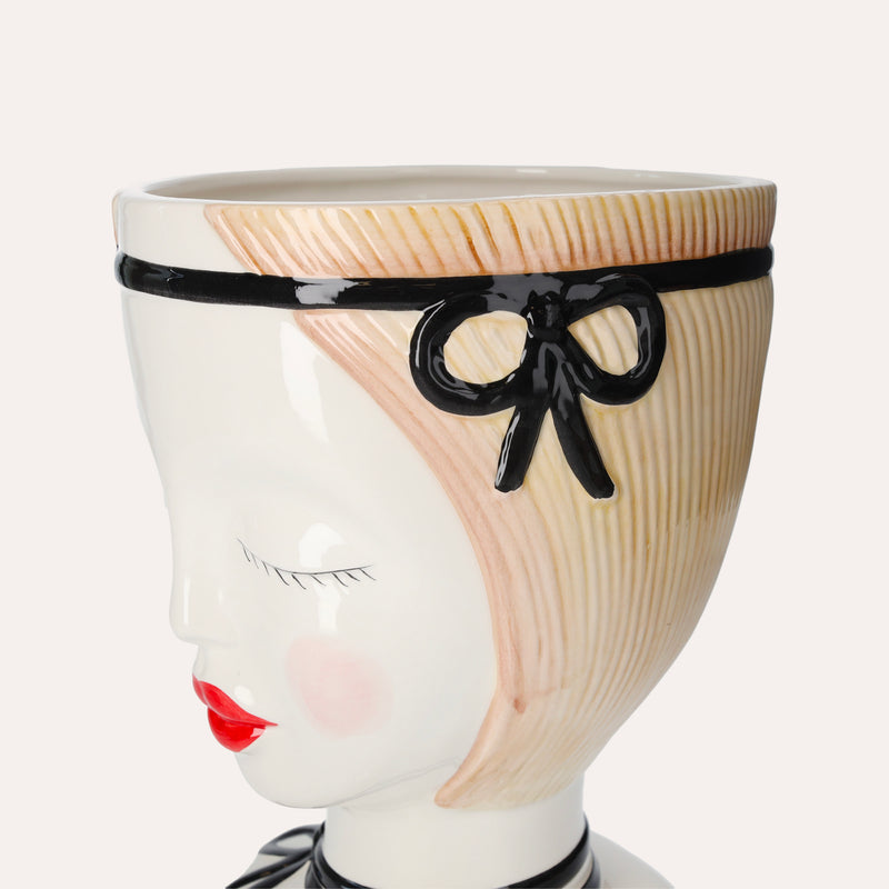 Vaso Testa di Donna in Ceramica Italiana – Design Artistico Fatto a Mano