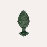 Decorazione Pigna in Ceramica Verde Piccola Artigianale Made in Italy