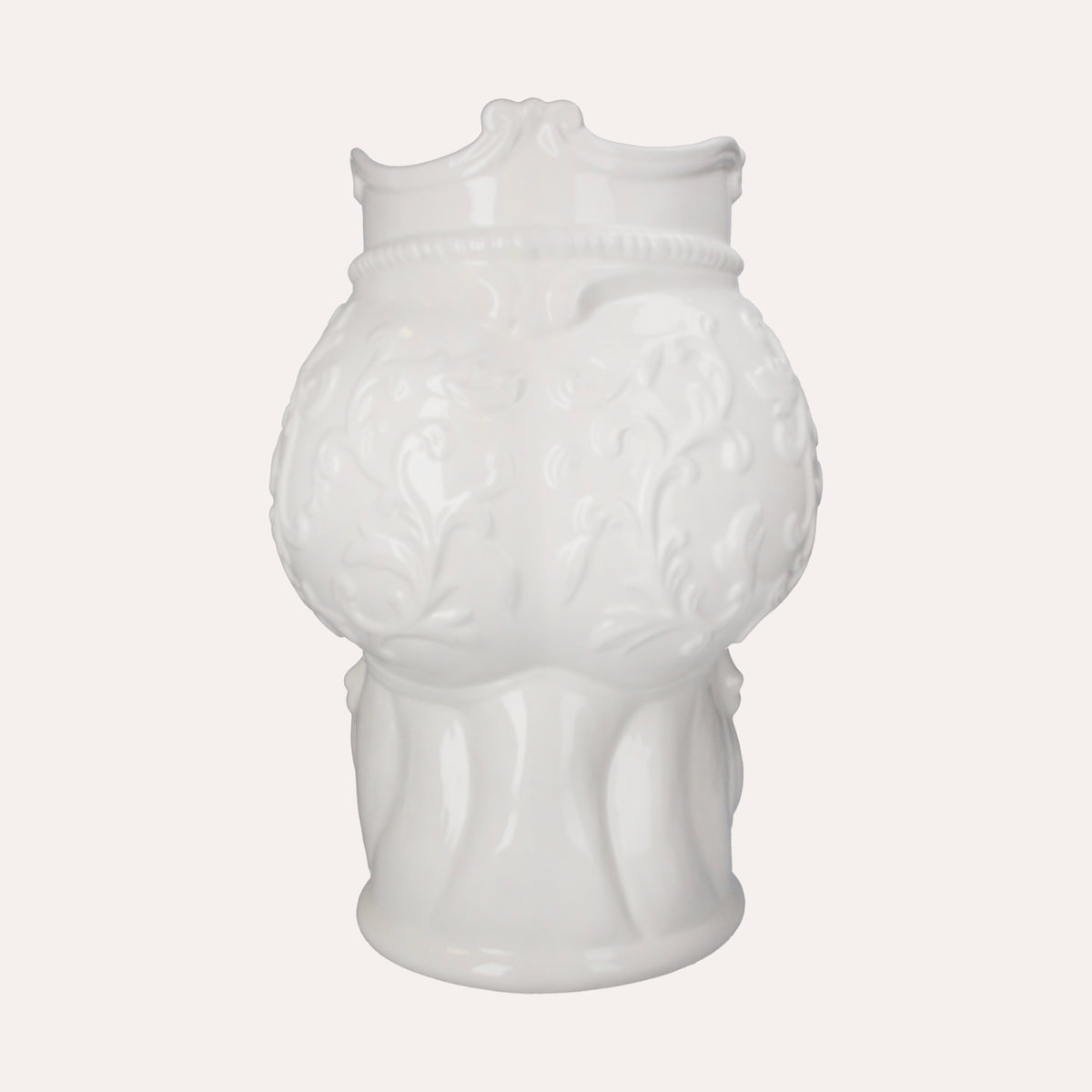 Vaso Testa di Moro Uomo in Ceramica Bianco Lucido