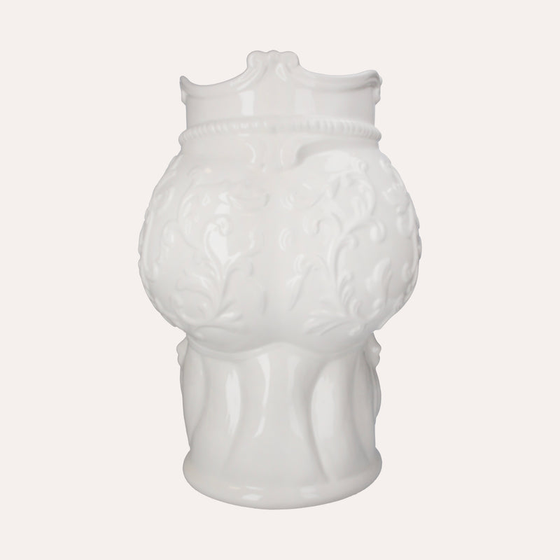Vaso Testa di Moro Uomo in Ceramica Bianco Lucido