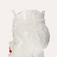 Vaso Testa di Moro Uomo in Ceramica Bianco Lucido