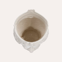 Vaso Testa di Moro Uomo in Ceramica Bianco Lucido