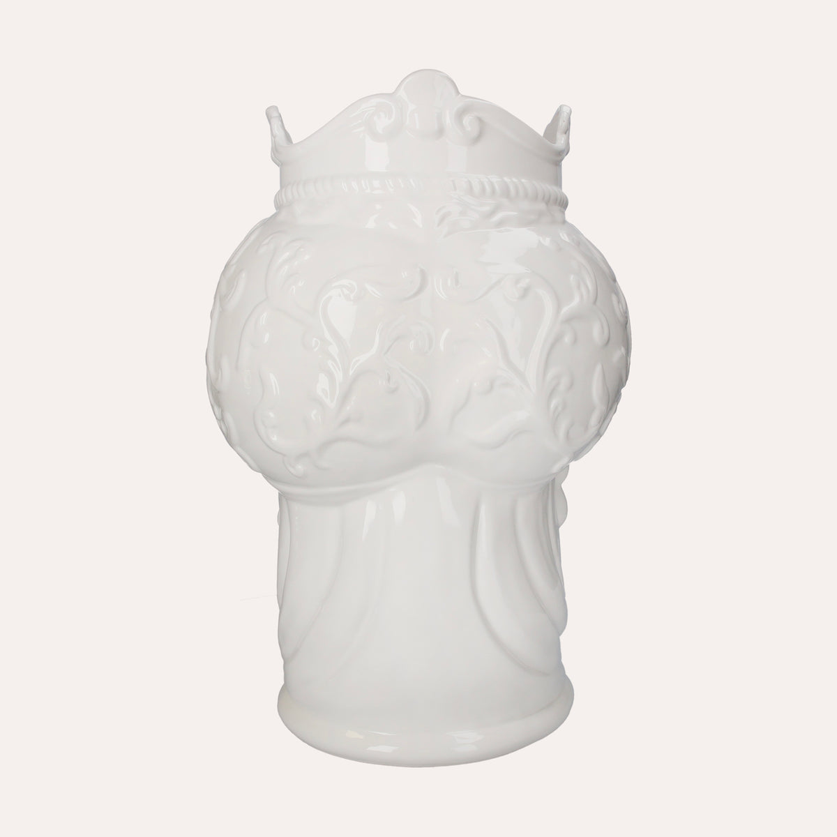 Vaso Testa di Moro Donna in Ceramica Bianco Lucido