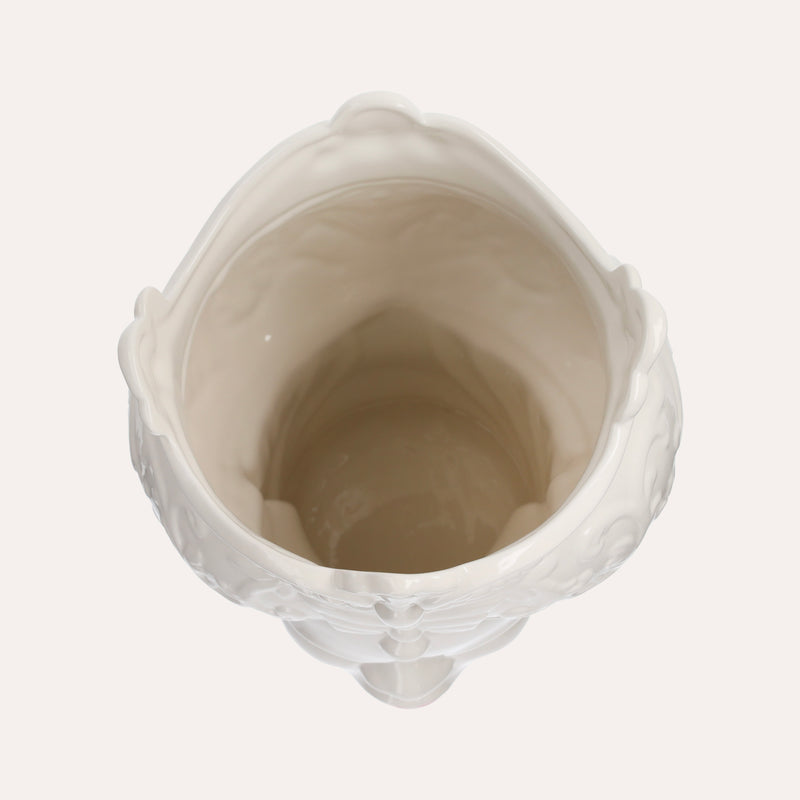 Vaso Testa di Moro Donna in Ceramica Bianco Lucido