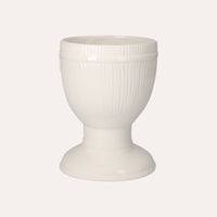 Vaso Decorativo Naif in Ceramica Bianco Lucido Dipinto a Mano