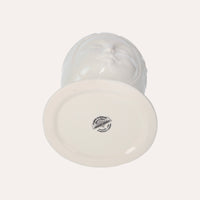 Vaso Decorativo Naif in Ceramica Bianco Lucido Dipinto a Mano