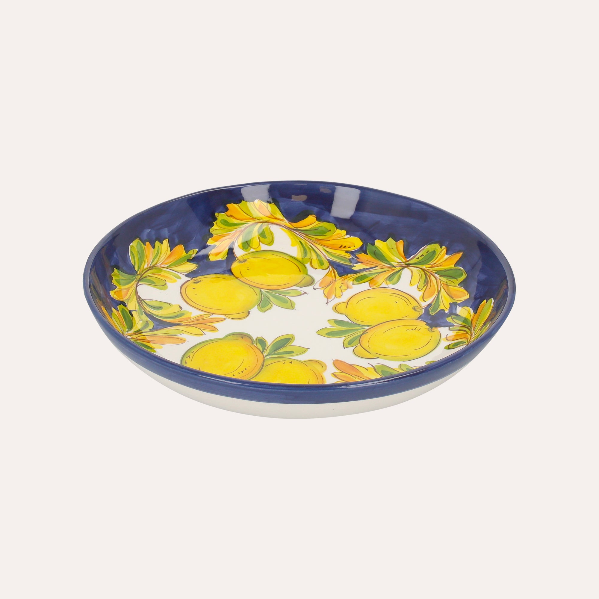Medium Ceramic Salad Bowl with Lemon Design – Made in Italy