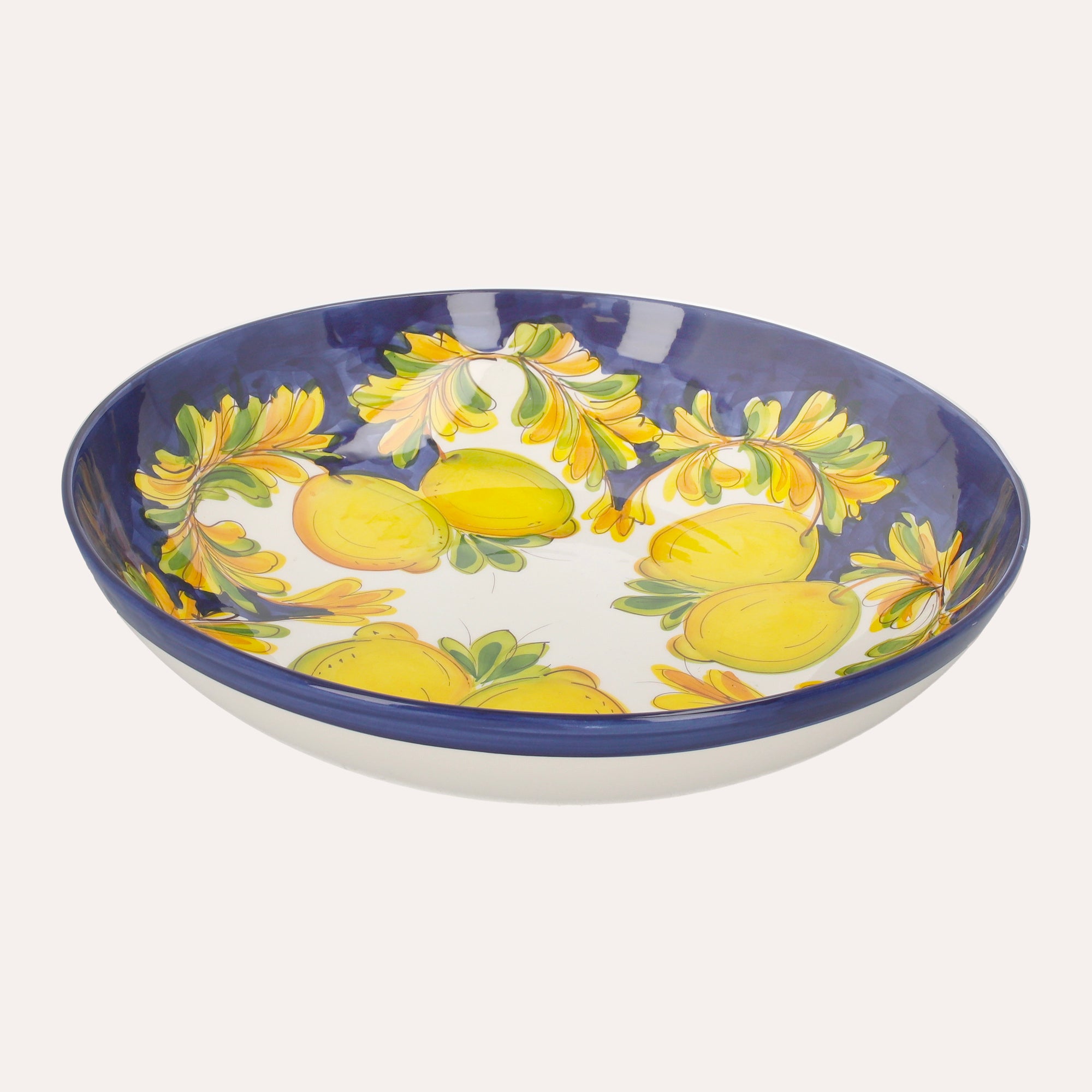 Large Salad Bowl with Lemon Motif - Made in Italy