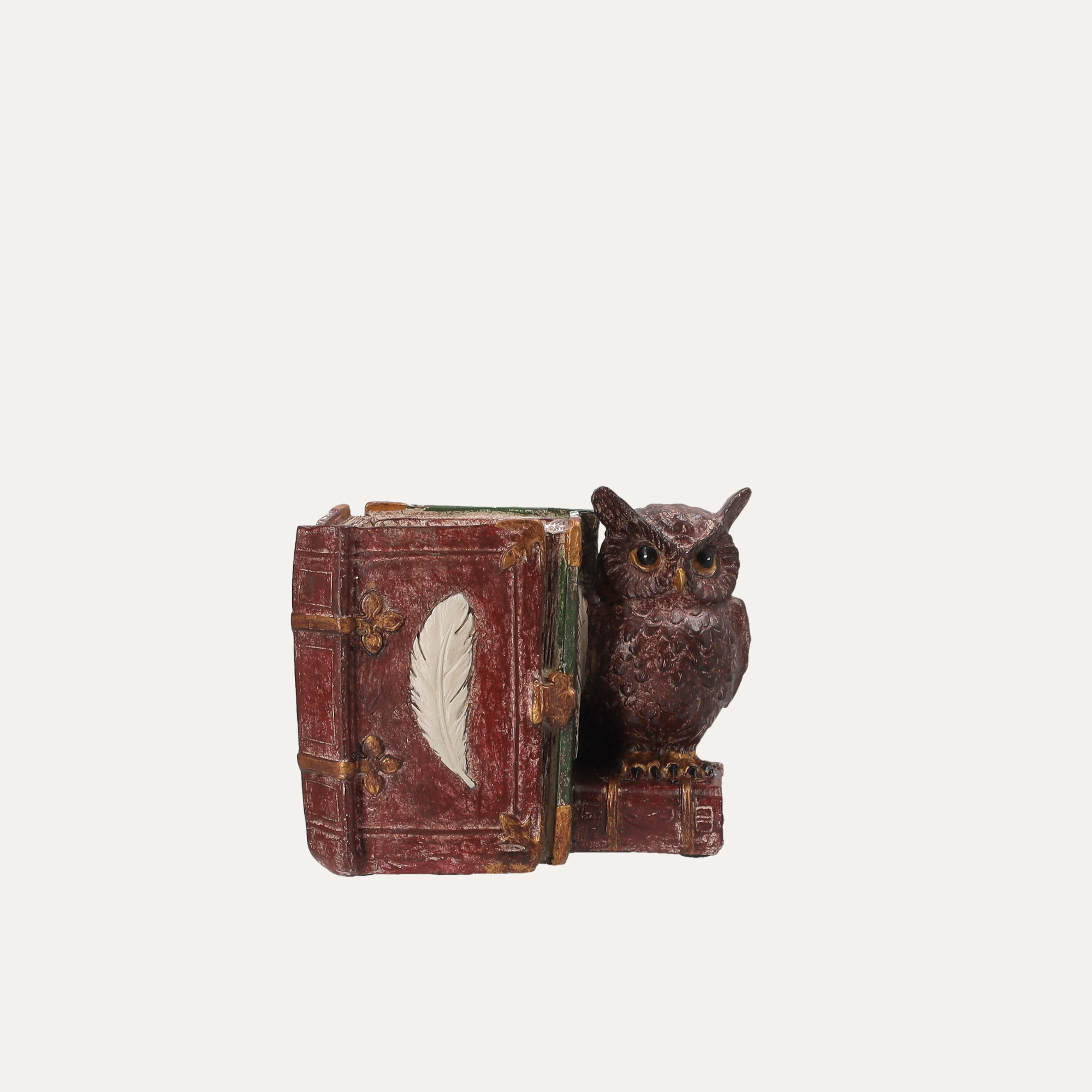 Porta Penne Civetta in Resina H.12 cm – Decorazione da Scrivania