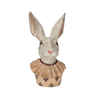 Coniglio Decorativo in Resina Rosa e Bianca per Interni