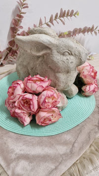Statuina di Coniglietto Decorativo in Resina Beige