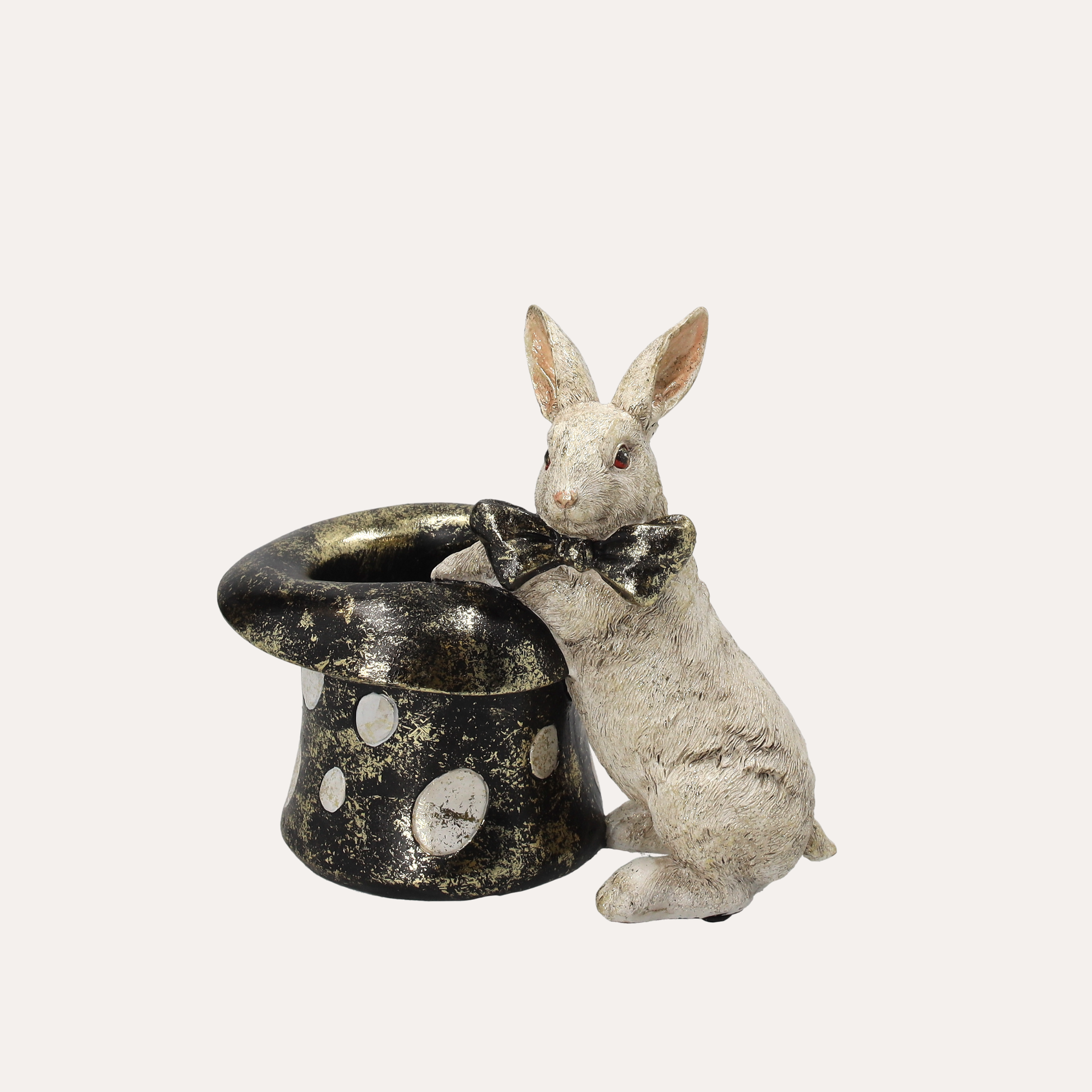 Coniglio Porta Penne in Resina Stile Vintage H.18x13x20 cm – Decorazione da Scrivania