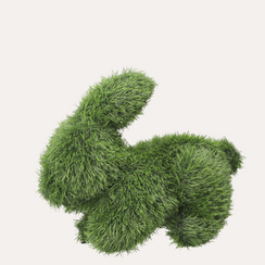 Coniglio Verde in Erba Sintetica H.35x42x23 cm – Decorazione da Giardino
