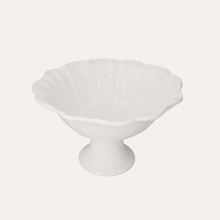 Alzata Coppa in Ceramica Bianca H20xØ32 cm
