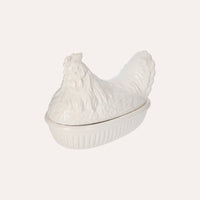 Centrotavola In Ceramica Bianca A Forma Di Gallina, idea regalo