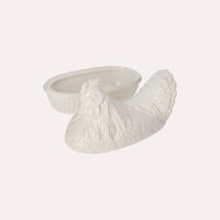 Centrotavola In Ceramica Bianca A Forma Di Gallina, idea regalo