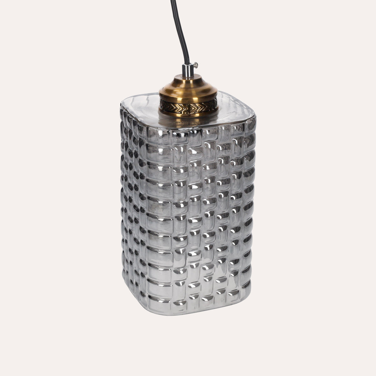 Lampadario Moderno a Sospensione in Vetro Grigio Lucido