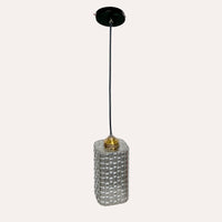 Lampadario Moderno a Sospensione in Vetro Grigio Lucido