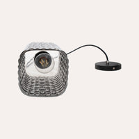 Lampadario Moderno a Sospensione in Vetro Grigio Lucido