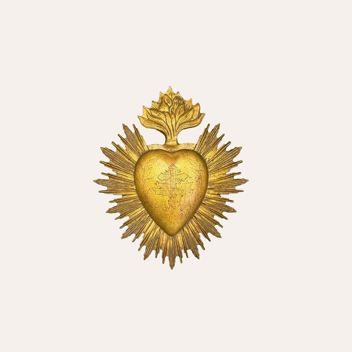 Cuore Sacro in Resina Oro H.24x20x3cm