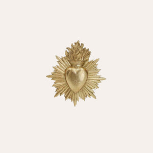 Cuore Sacro in Resina Oro H.17x15x3 cm