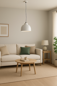 Lampadario stile industriale in Metallo Bianco, finitura lucida